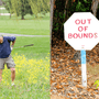 Do You Really Need 14 Clubs to Shank It All Day? a golfer looking for his golf ball out of bounds