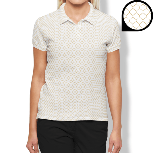 Gold Lace Women’s Performance Golf Polo - Golfista Apparel Co.