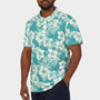 Sea Foam Performance Golf Polo Model Front Zoomed