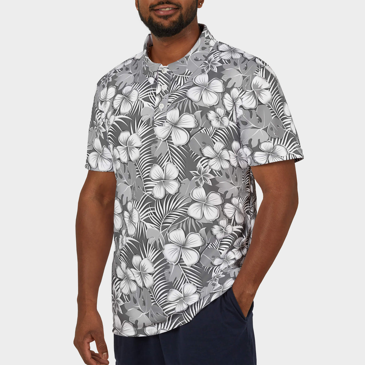 Silver Sands Performance Golf Polo Model Front Zoomed