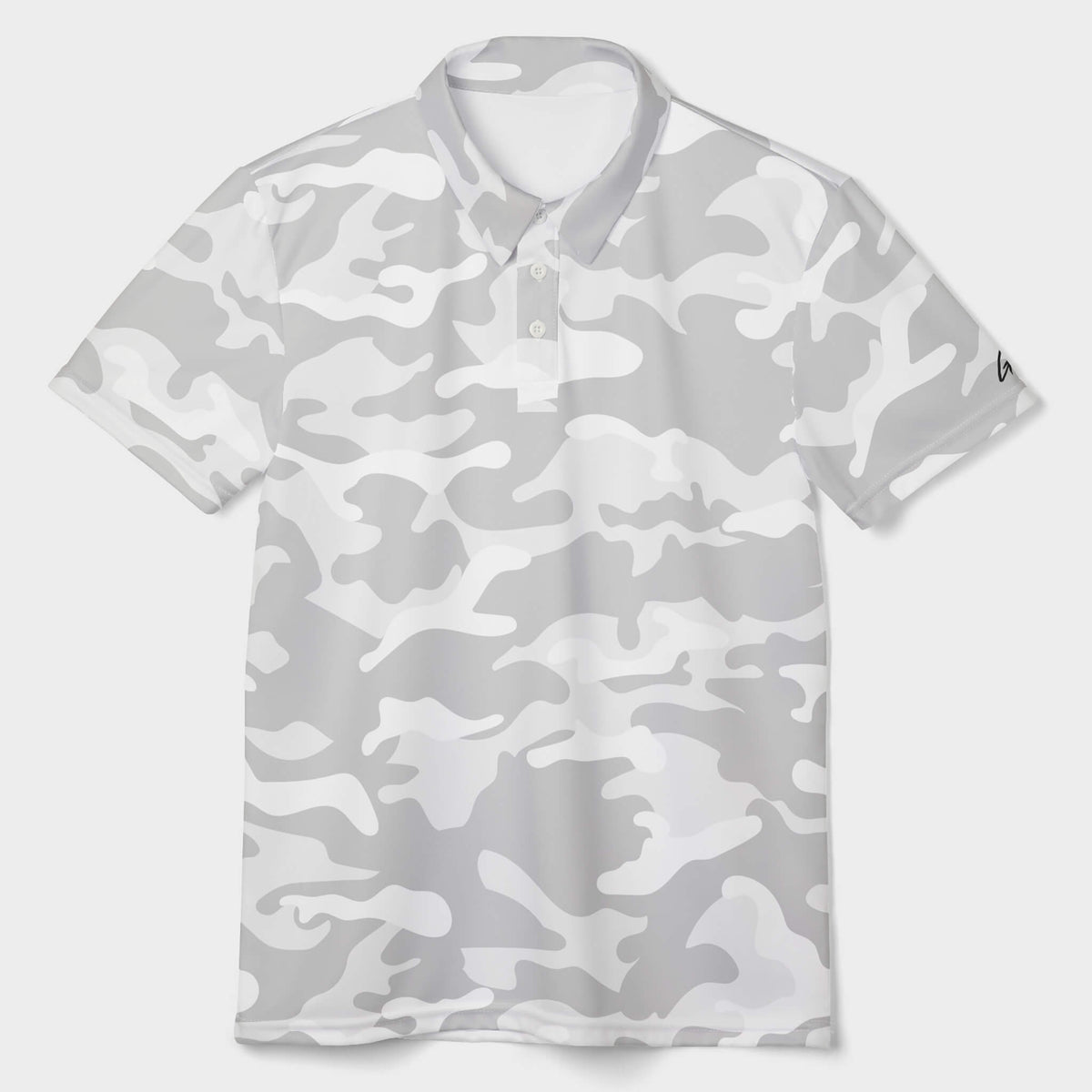 Snow Camo Performance Golf Polo Front