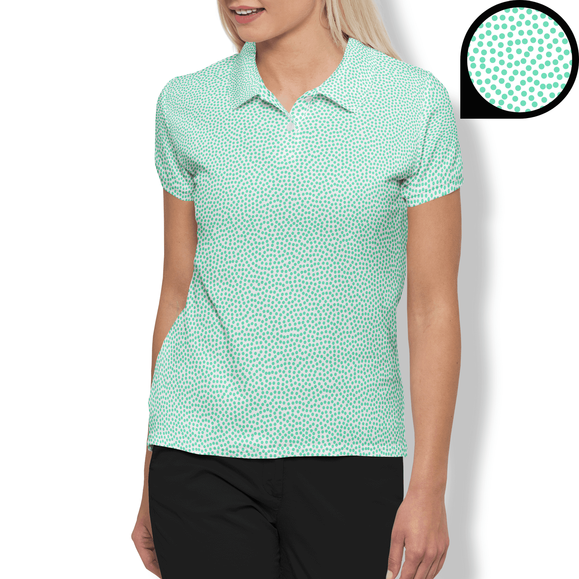 Mint Drops Women’s Performance Golf Polo - Golfista Apparel Co.