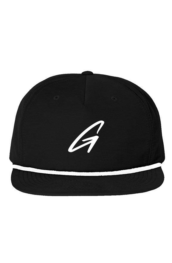 Black/ White Rope Style Golf Hat - Golfista Apparel Co.