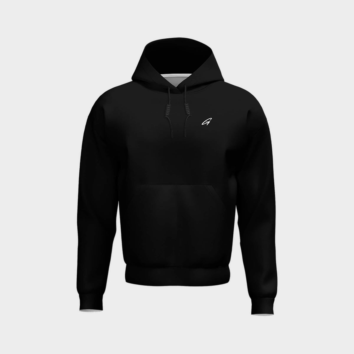 Sustainable Black Pocket Hoodie front