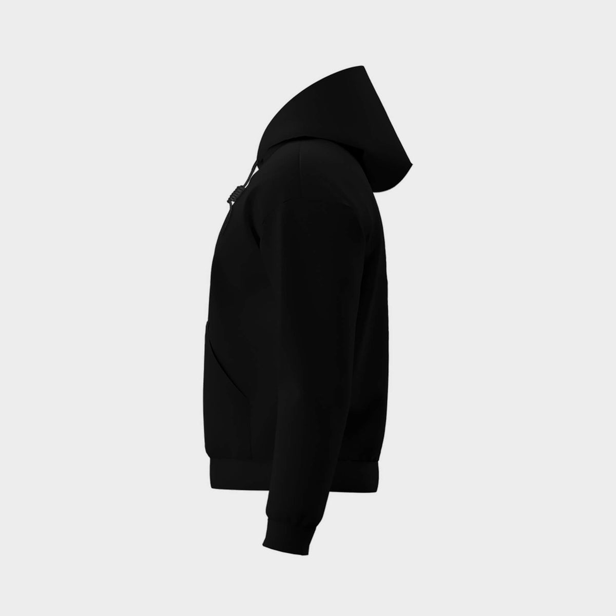 Sustainable Black Pocket Hoodie left