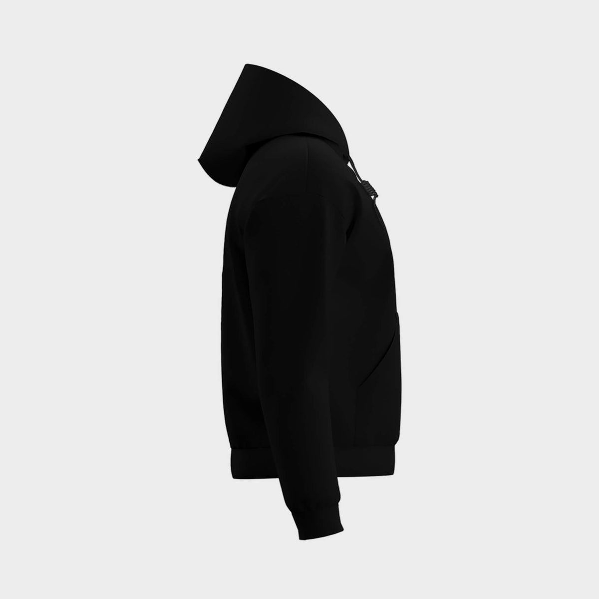 Sustainable Black Pocket Hoodie right