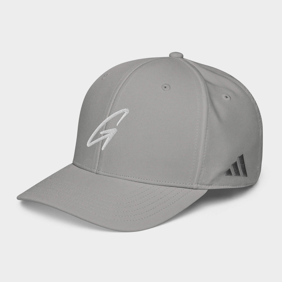 Grey Sustainable Performance Golf Hat front left