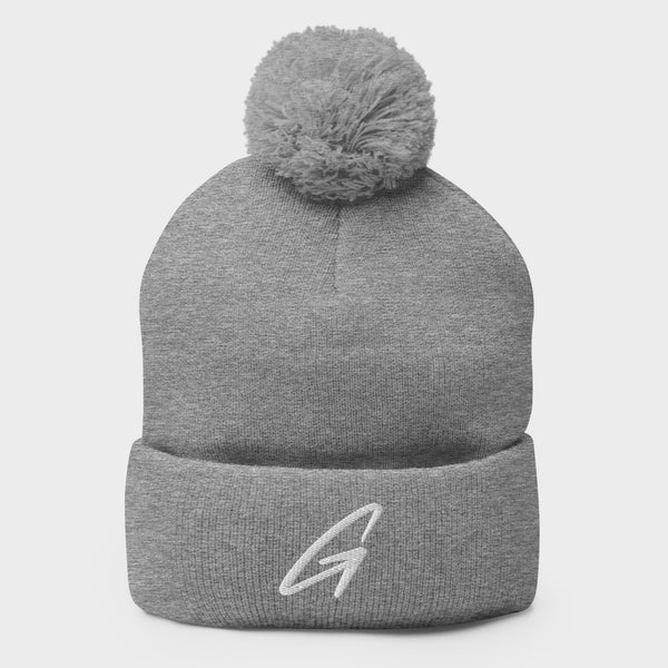 Heather Grey Pom-Pom Golf Beanie