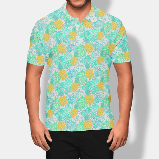 Pineapple Paradise Men's Performance Golf Polo - Golfista Apparel Co.