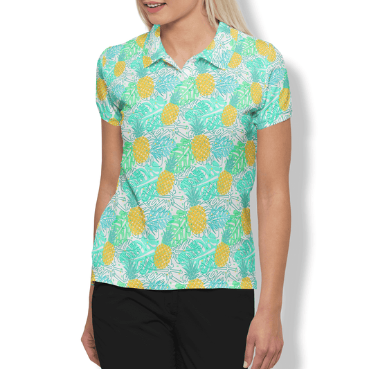 Pineapple Paradise Women’s Performance Golf Polo - Golfista Apparel Co.