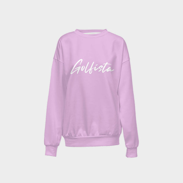 Pink Women's Crewneck Sweatshirt front 2