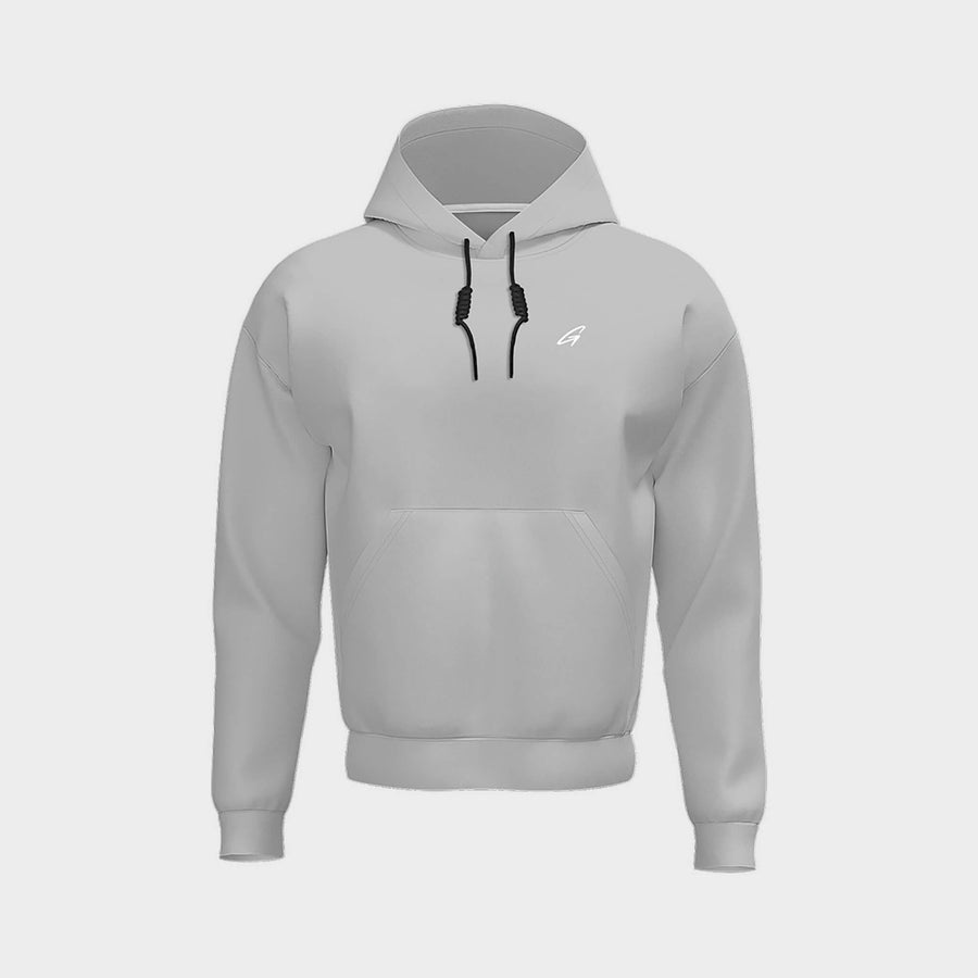 Sustainable Silver Pocket Hoodie front