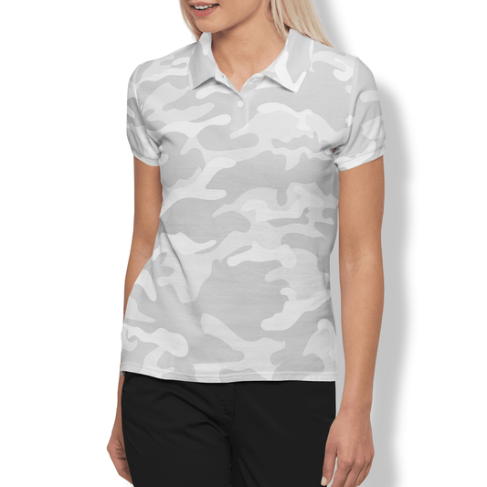 Snow Camo Women’s Performance Golf Polo - Golfista Apparel Co.