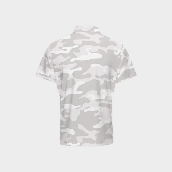 Snow Camo Men's Performance Golf Polo back