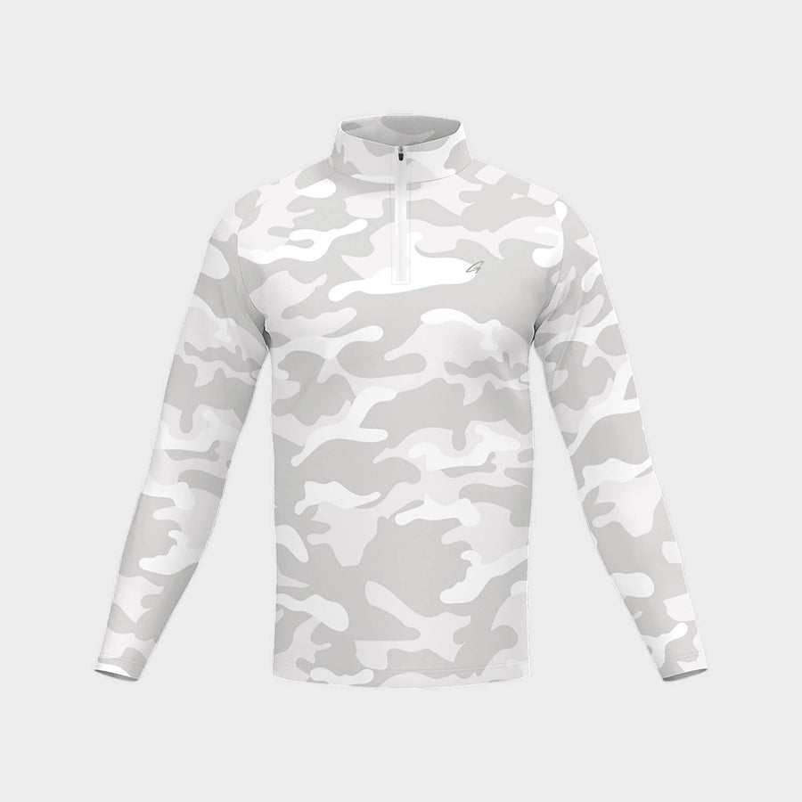 Snow Camo Performance Quarter Zip front