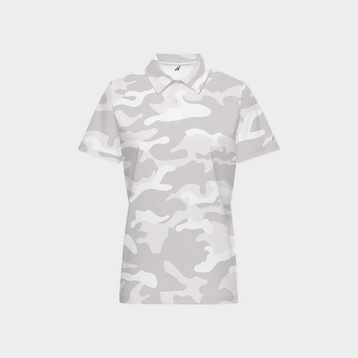 Snow Camo Women’s Performance Golf Polo front